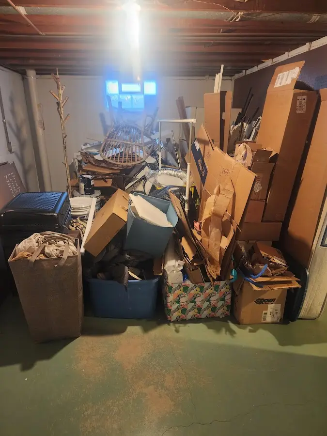 Roll-off dumpster container at job site for 20 Yard Dumpster Rental in Midway South